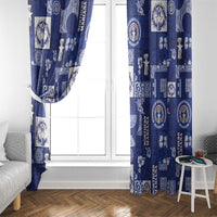 Northern Mariana Islands Magof Nochebuena Window Curtain Pacific Patchwork Xmas Vibes LT9 - Polynesian Pride