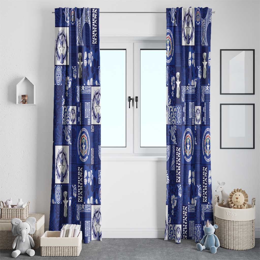 Northern Mariana Islands Magof Nochebuena Window Curtain Pacific Patchwork Xmas Vibes LT9 - Polynesian Pride