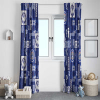 Northern Mariana Islands Magof Nochebuena Window Curtain Pacific Patchwork Xmas Vibes LT9 - Polynesian Pride