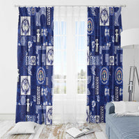 Northern Mariana Islands Magof Nochebuena Window Curtain Pacific Patchwork Xmas Vibes LT9 - Polynesian Pride