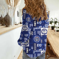 Northern Mariana Islands Magof Nochebuena Women Casual Shirt Pacific Patchwork Xmas Vibes - Polynesian Pride