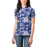 Northern Mariana Islands Magof Nochebuena Women Polo Shirt Pacific Patchwork Xmas Vibes - Polynesian Pride