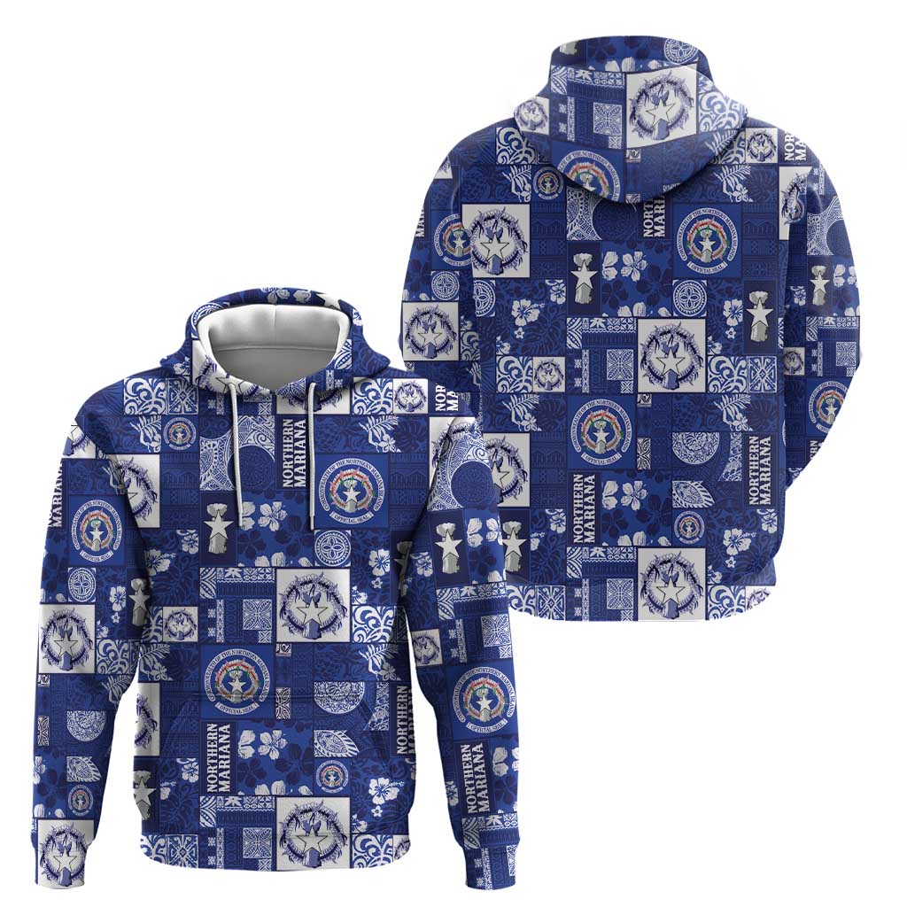 Northern Mariana Islands Magof Nochebuena Zip Hoodie Pacific Patchwork Xmas Vibes LT9 - Polynesian Pride