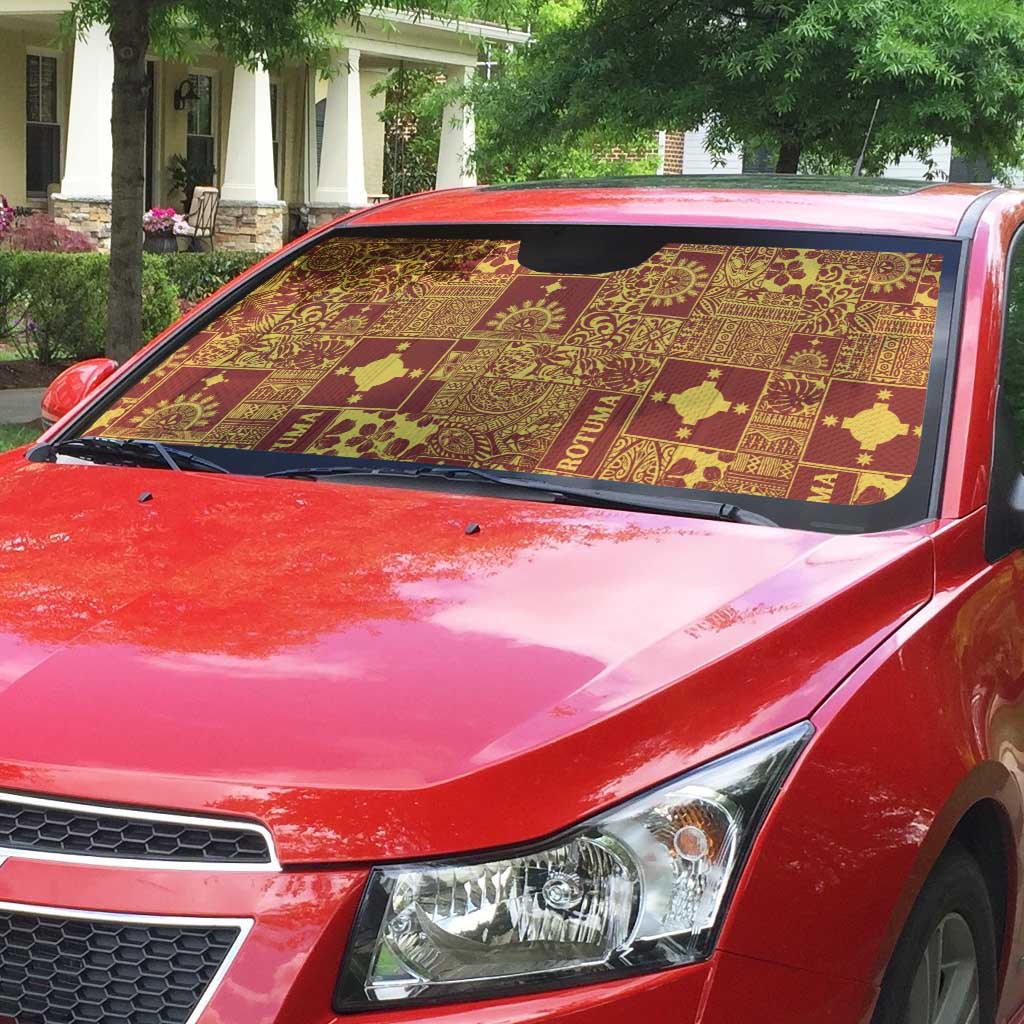Rotuma Faiakse'ea 'e Kirisimasi Auto Sun Shade Pacific Patchwork Xmas Vibes - Polynesian Pride
