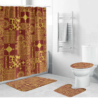 Rotuma Faiakse'ea 'e Kirisimasi Bathroom Set Pacific Patchwork Xmas Vibes LT9 Bathroom Set (4 pcs) Red - Polynesian Pride