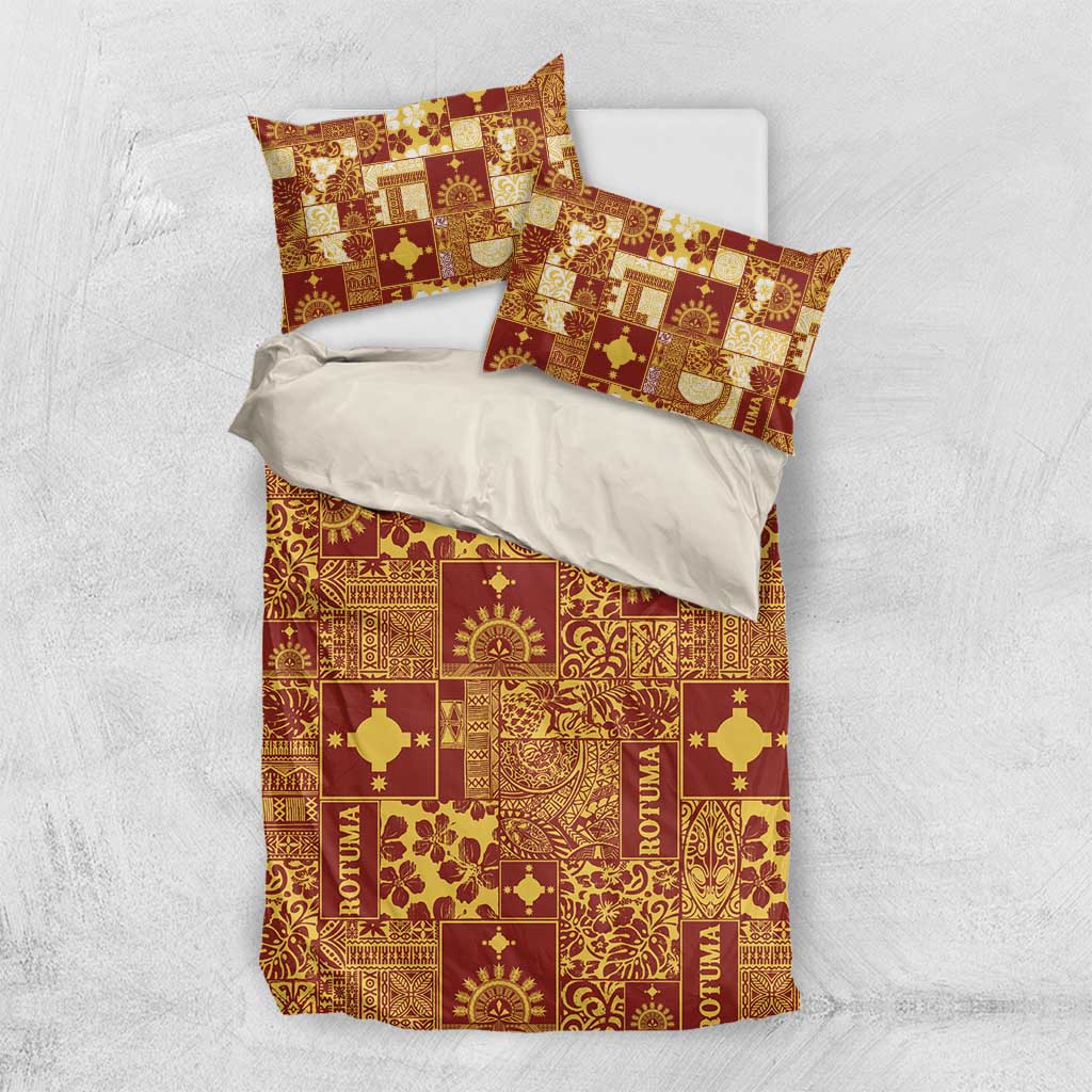 Rotuma Faiakse'ea 'e Kirisimasi Bedding Set Pacific Patchwork Xmas Vibes - Polynesian Pride