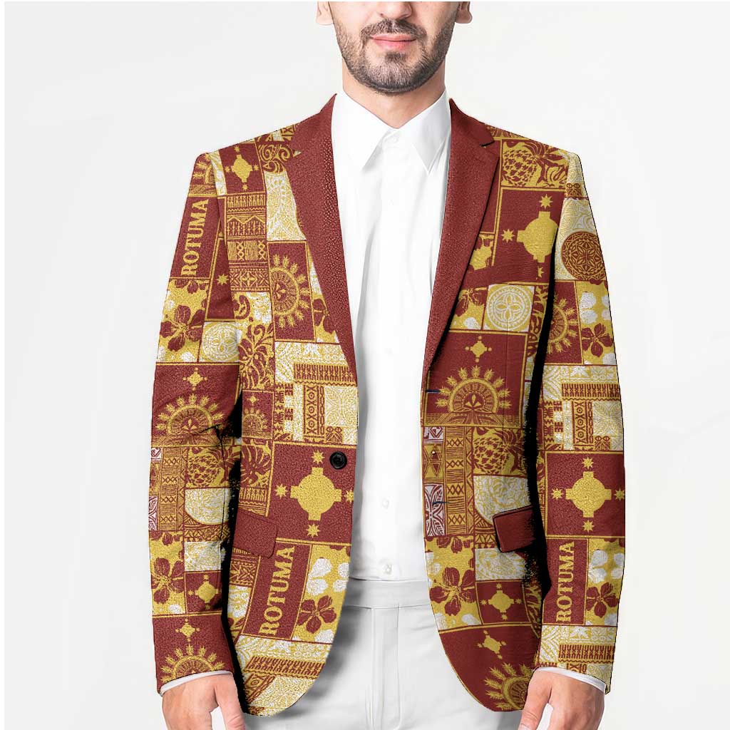 Rotuma Faiakse'ea 'e Kirisimasi Blazer Pacific Patchwork Xmas Vibes LT9 - Polynesian Pride