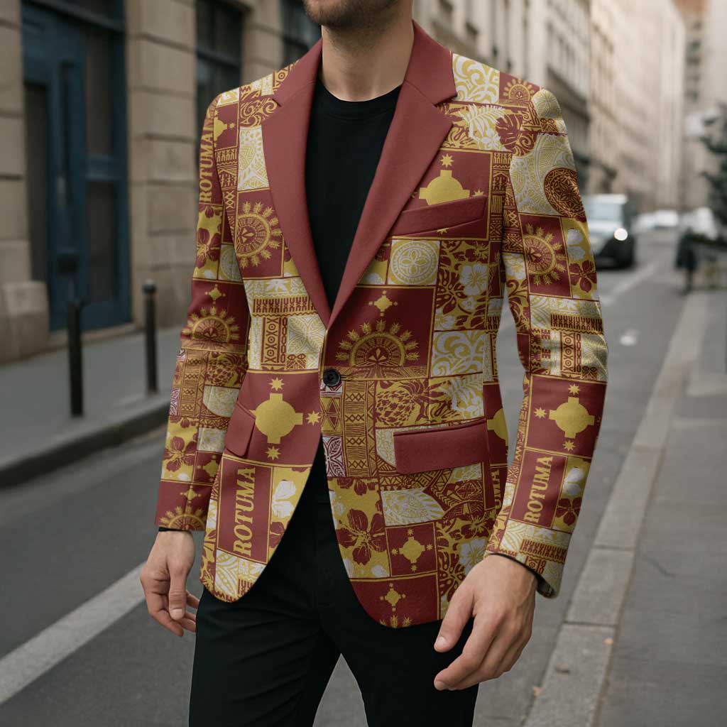 Rotuma Faiakse'ea 'e Kirisimasi Blazer Pacific Patchwork Xmas Vibes LT9 - Polynesian Pride