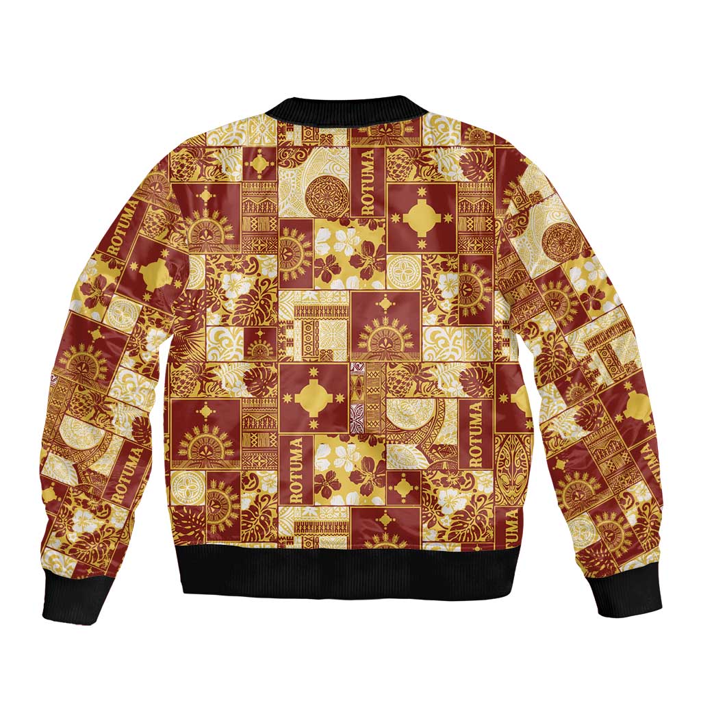 Rotuma Faiakse'ea 'e Kirisimasi Bomber Jacket Pacific Patchwork Xmas Vibes LT9 - Polynesian Pride