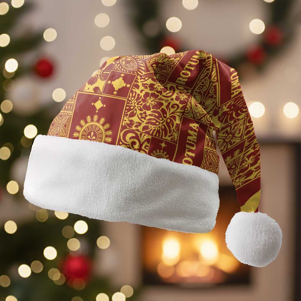 Rotuma Faiakse'ea 'e Kirisimasi Christmas Santa Hat Pacific Patchwork Xmas Vibes - Polynesian Pride