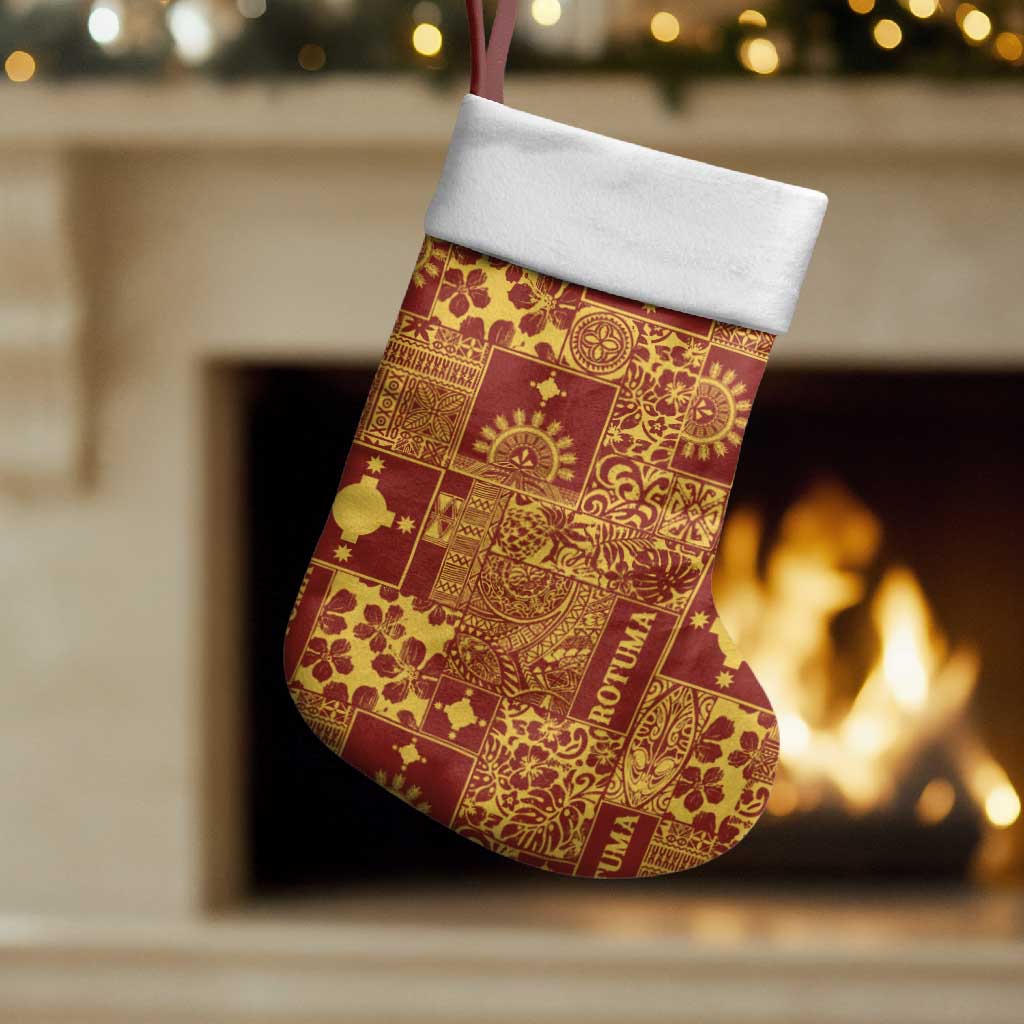 Rotuma Faiakse'ea 'e Kirisimasi Christmas Stocking Pacific Patchwork Xmas Vibes - Polynesian Pride