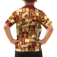 Rotuma Faiakse'ea 'e Kirisimasi Family Matching Off Shoulder Short Dress and Hawaiian Shirt Pacific Patchwork Xmas Vibes LT9 - Polynesian Pride