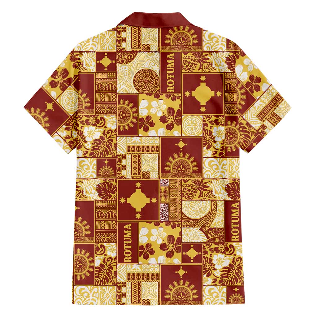 Rotuma Faiakse'ea 'e Kirisimasi Family Matching Off Shoulder Short Dress and Hawaiian Shirt Pacific Patchwork Xmas Vibes LT9 - Polynesian Pride