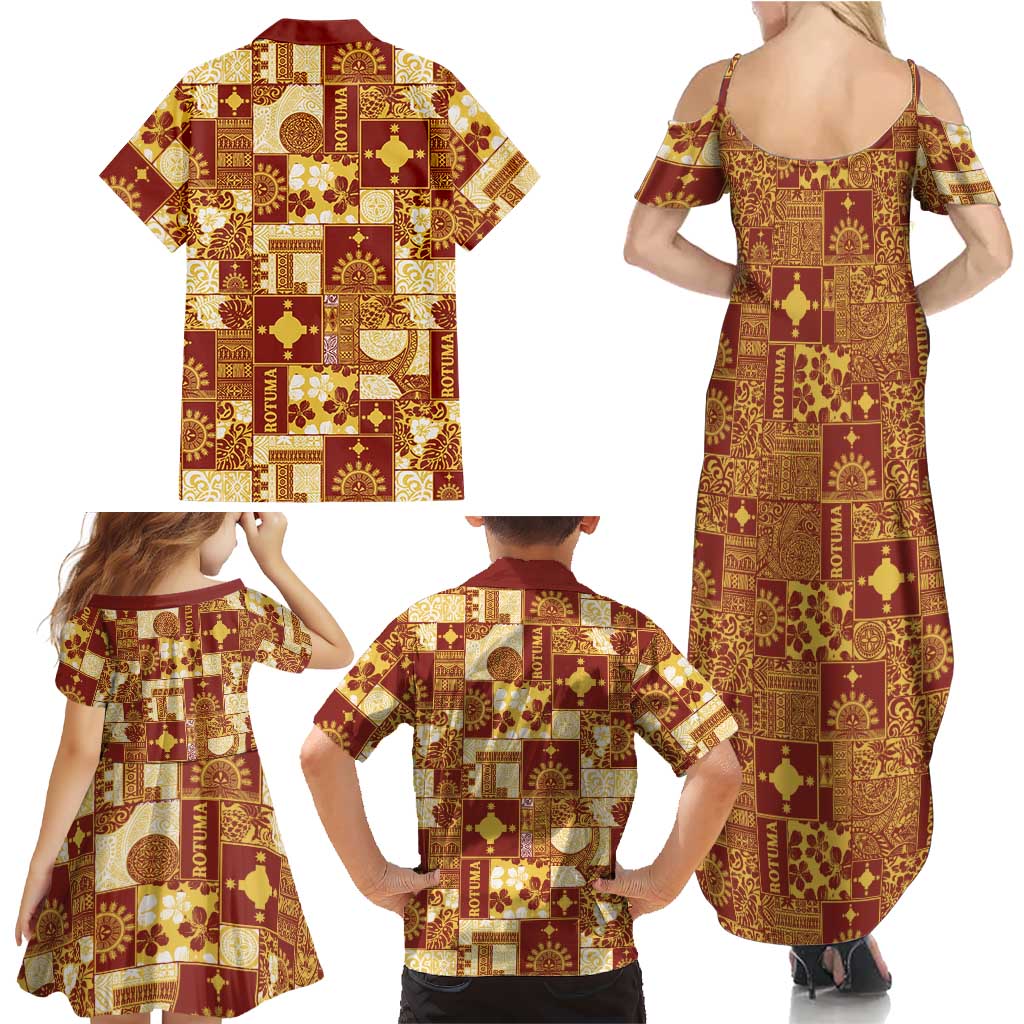Rotuma Faiakse'ea 'e Kirisimasi Family Matching Summer Maxi Dress and Hawaiian Shirt Pacific Patchwork Xmas Vibes - Polynesian Pride