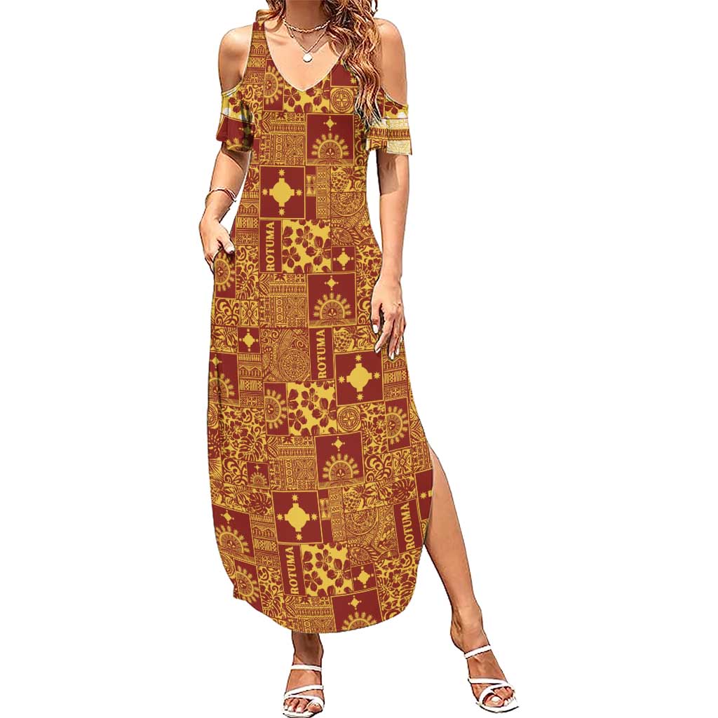 Rotuma Faiakse'ea 'e Kirisimasi Family Matching Summer Maxi Dress and Hawaiian Shirt Pacific Patchwork Xmas Vibes - Polynesian Pride