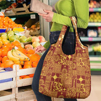 Rotuma Faiakse'ea 'e Kirisimasi Grocery Bag Pacific Patchwork Xmas Vibes LT9 - Polynesian Pride