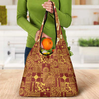 Rotuma Faiakse'ea 'e Kirisimasi Grocery Bag Pacific Patchwork Xmas Vibes LT9 - Polynesian Pride