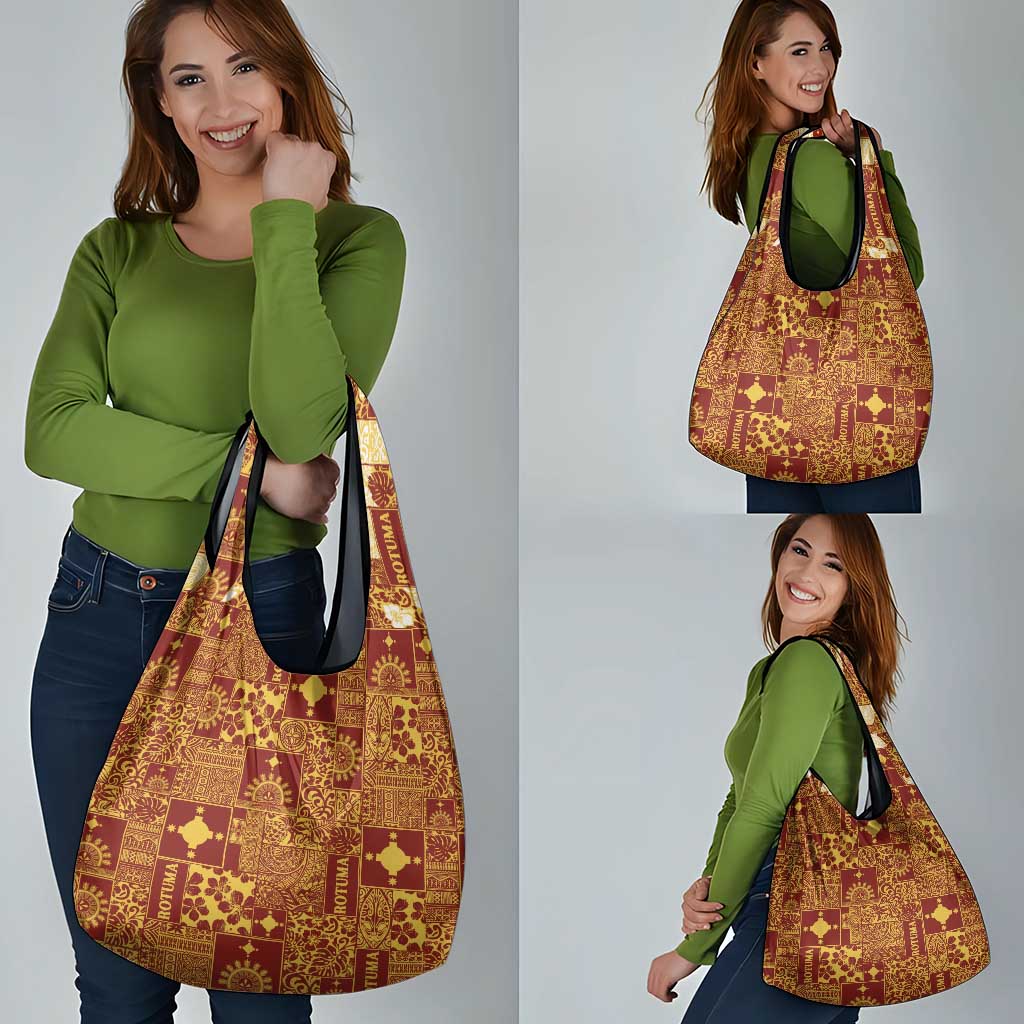 Rotuma Faiakse'ea 'e Kirisimasi Grocery Bag Pacific Patchwork Xmas Vibes LT9 - Polynesian Pride