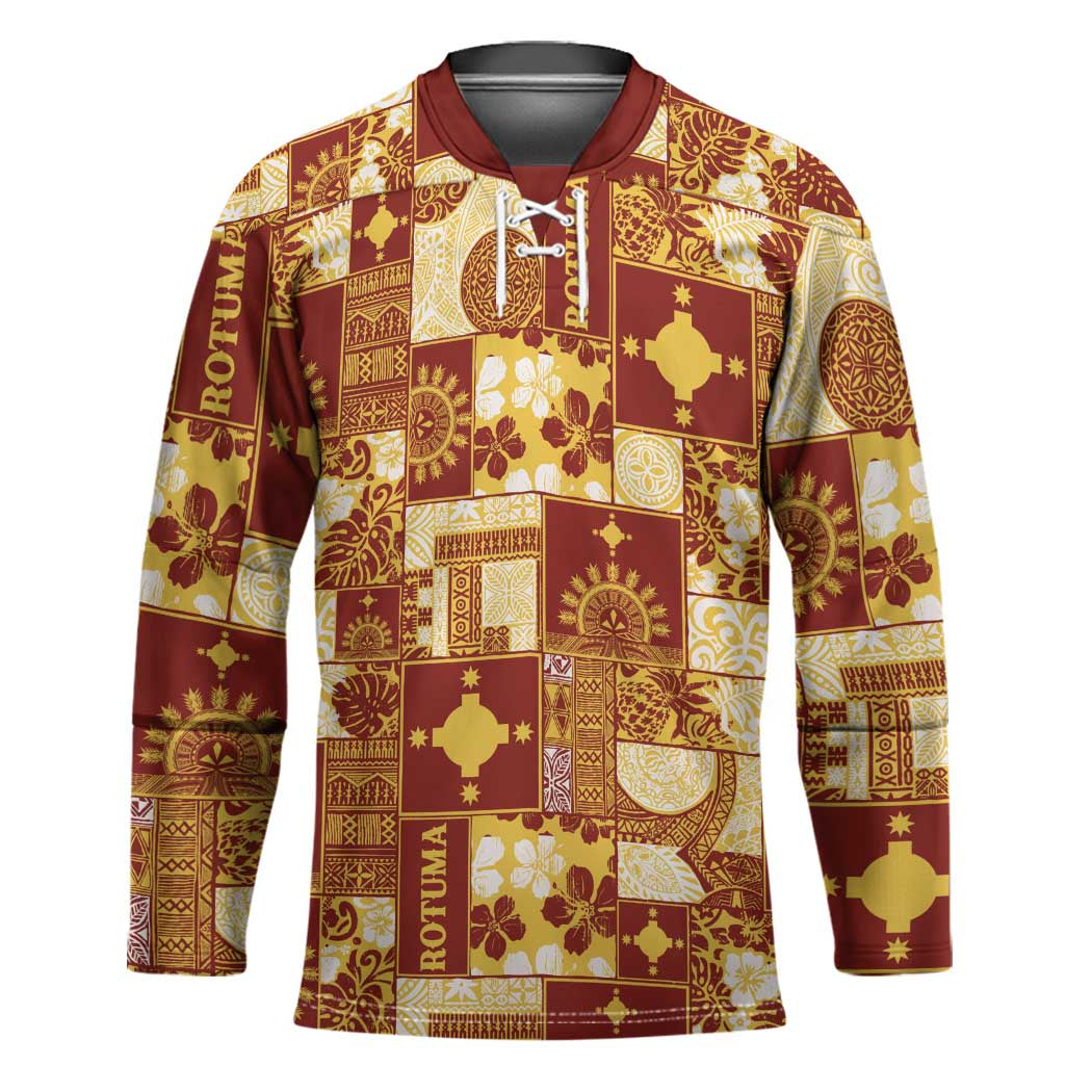 Rotuma Faiakse'ea 'e Kirisimasi Hockey Jersey Pacific Patchwork Xmas Vibes LT9 Unisex Red - Polynesian Pride