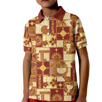 Rotuma Faiakse'ea 'e Kirisimasi Kid Polo Shirt Pacific Patchwork Xmas Vibes - Polynesian Pride