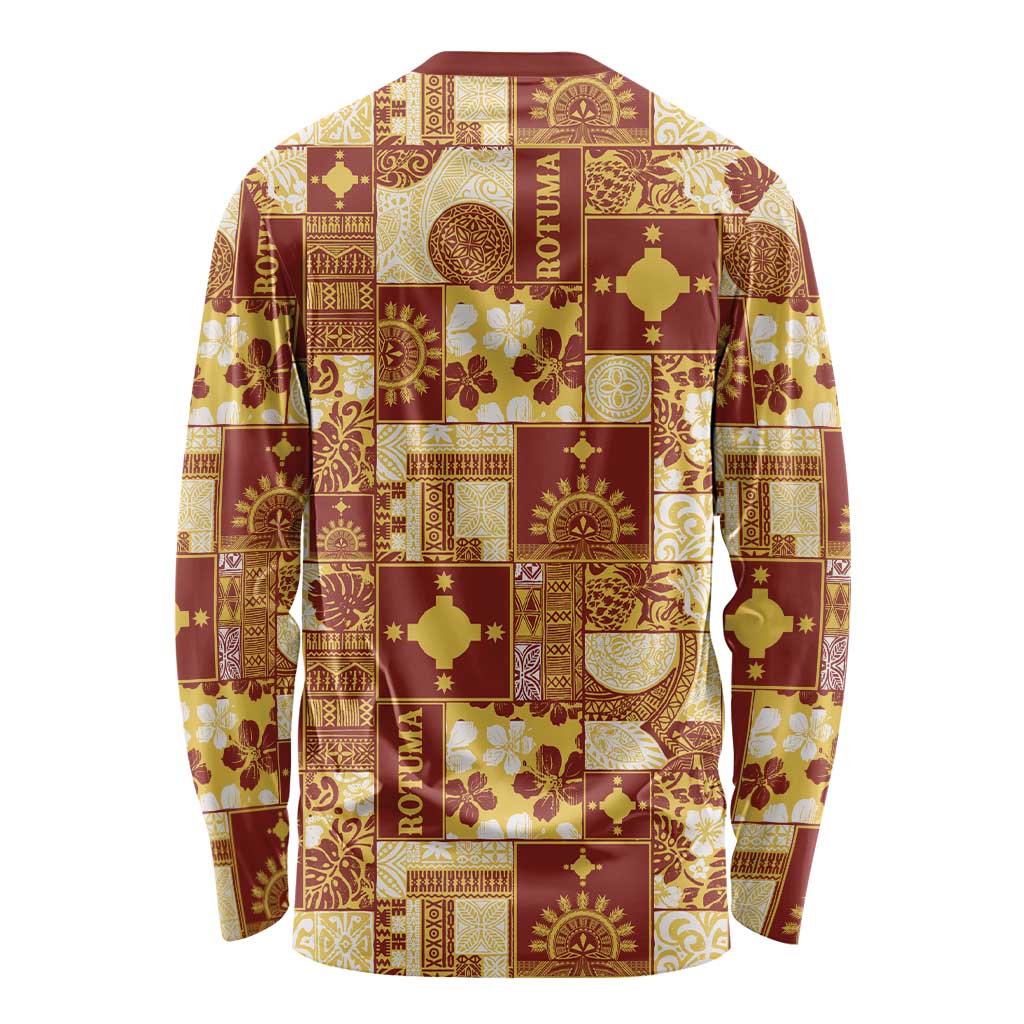 Rotuma Faiakse'ea 'e Kirisimasi Long Sleeve Shirt Pacific Patchwork Xmas Vibes LT9 - Polynesian Pride