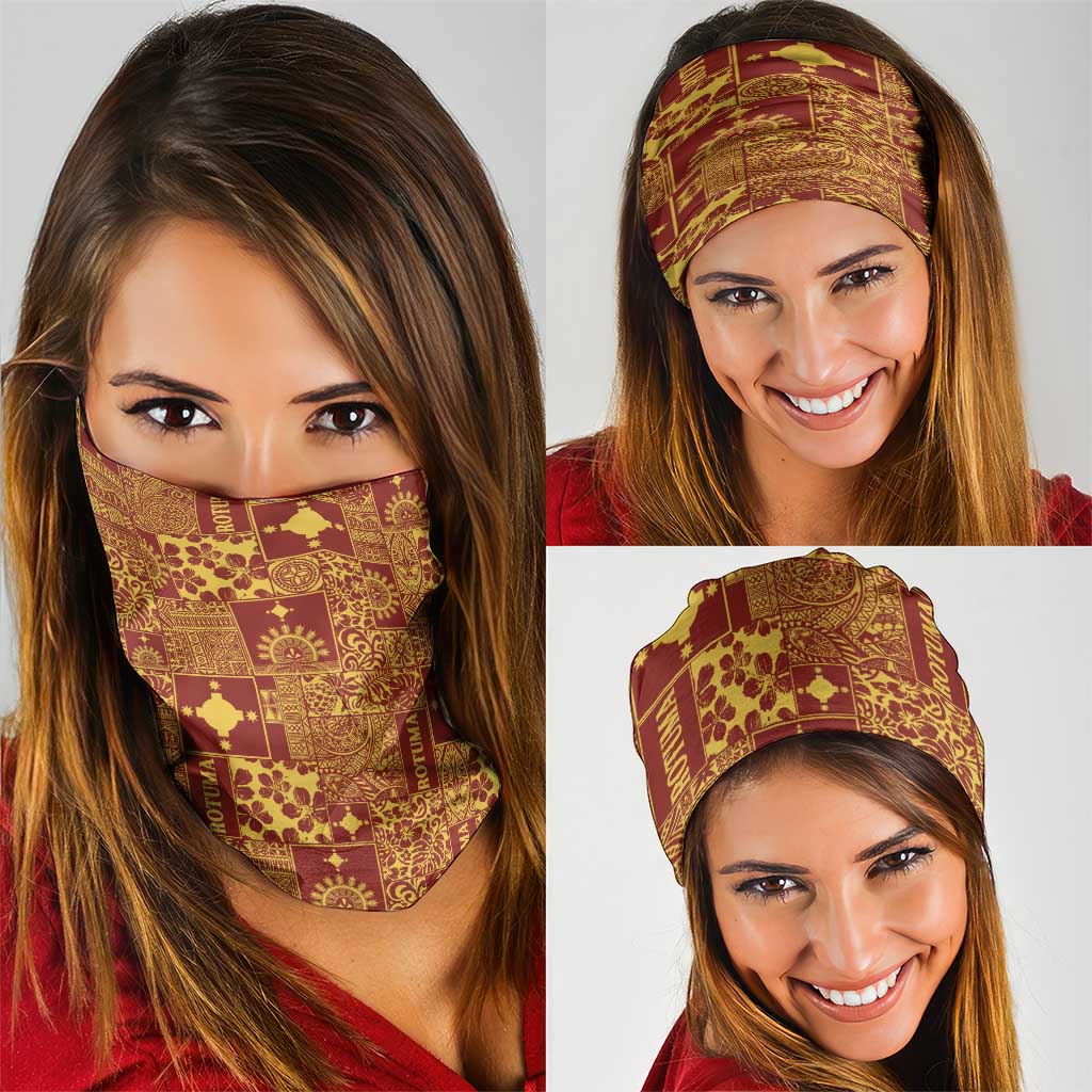Rotuma Faiakse'ea 'e Kirisimasi Neck Gaiter Pacific Patchwork Xmas Vibes - Polynesian Pride