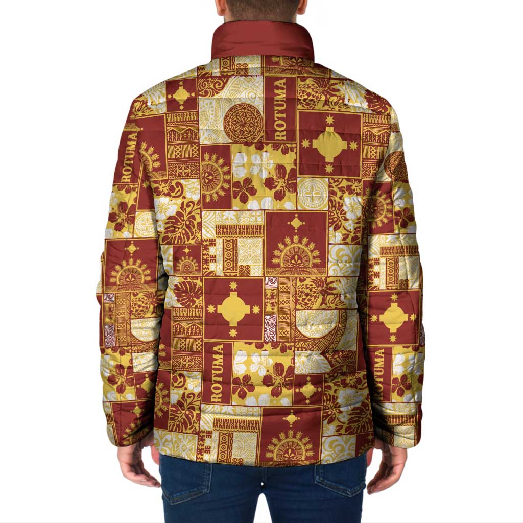 Rotuma Faiakse'ea 'e Kirisimasi Padded Jacket Pacific Patchwork Xmas Vibes LT9 - Polynesian Pride