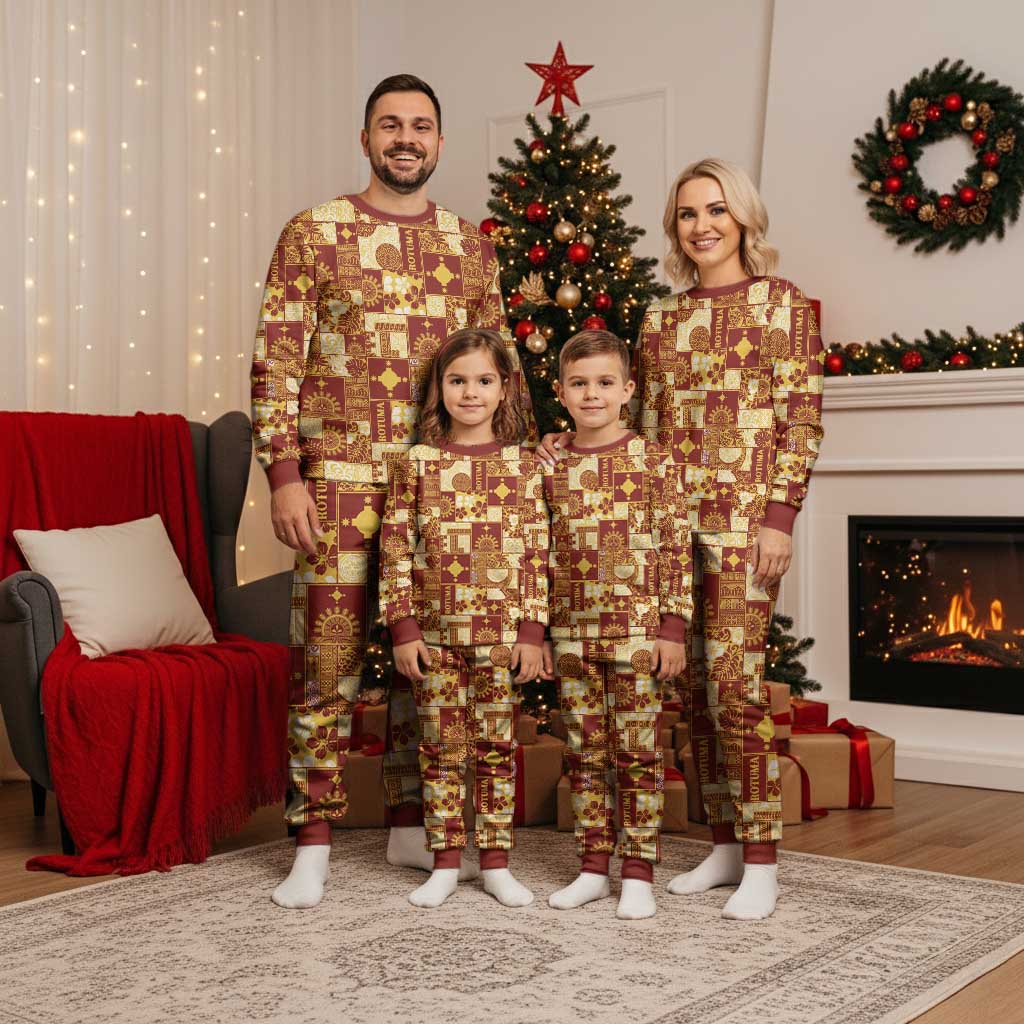 Rotuma Faiakse'ea 'e Kirisimasi Christmas Pajama Set Pacific Patchwork Xmas Vibes - Polynesian Pride