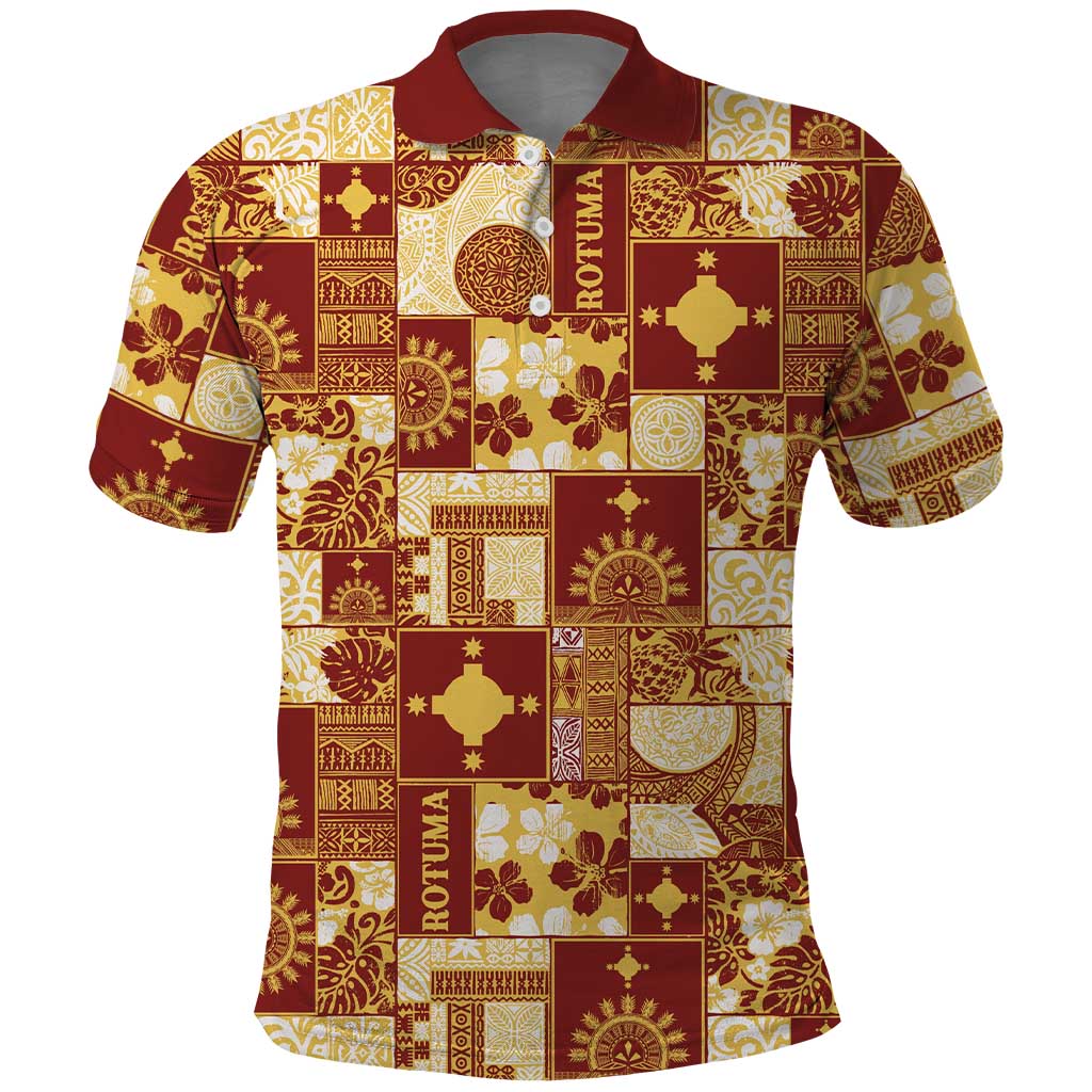 Rotuma Faiakse'ea 'e Kirisimasi Polo Shirt Pacific Patchwork Xmas Vibes - Polynesian Pride