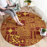 Rotuma Faiakse'ea 'e Kirisimasi Round Carpet Pacific Patchwork Xmas Vibes - Polynesian Pride