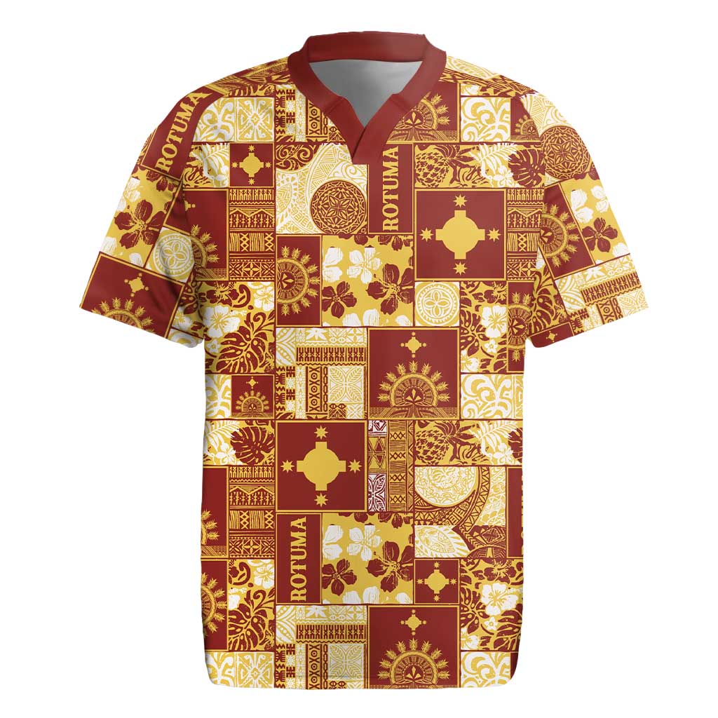 Rotuma Faiakse'ea 'e Kirisimasi Rugby Jersey Pacific Patchwork Xmas Vibes LT9 Red - Polynesian Pride