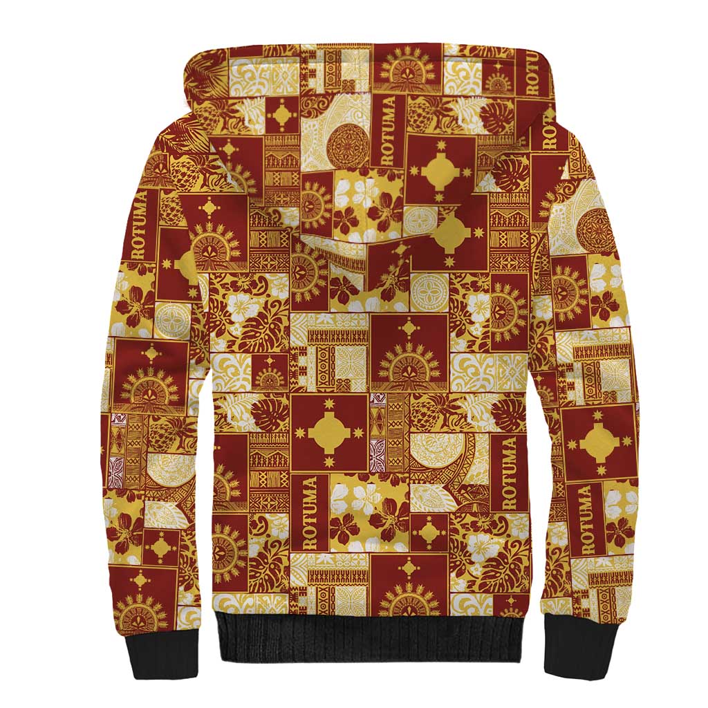 Rotuma Faiakse'ea 'e Kirisimasi Sherpa Hoodie Pacific Patchwork Xmas Vibes LT9 - Polynesian Pride