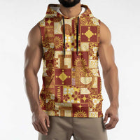 Rotuma Faiakse'ea 'e Kirisimasi Sleeveless Hoodie Pacific Patchwork Xmas Vibes LT9 - Polynesian Pride
