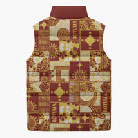 Rotuma Faiakse'ea 'e Kirisimasi Sleeveless Puffer Jacket Pacific Patchwork Xmas Vibes LT9 - Polynesian Pride