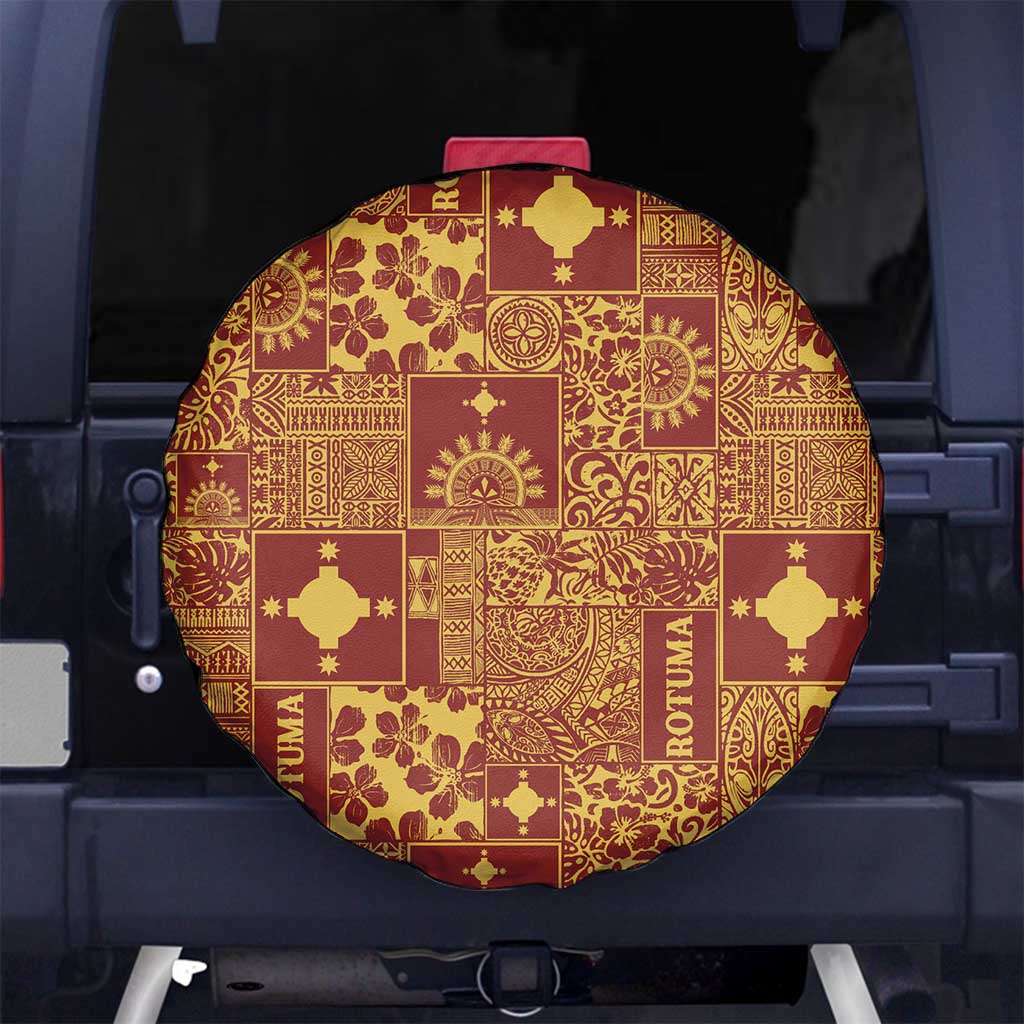 Rotuma Faiakse'ea 'e Kirisimasi Spare Tire Cover Pacific Patchwork Xmas Vibes - Polynesian Pride