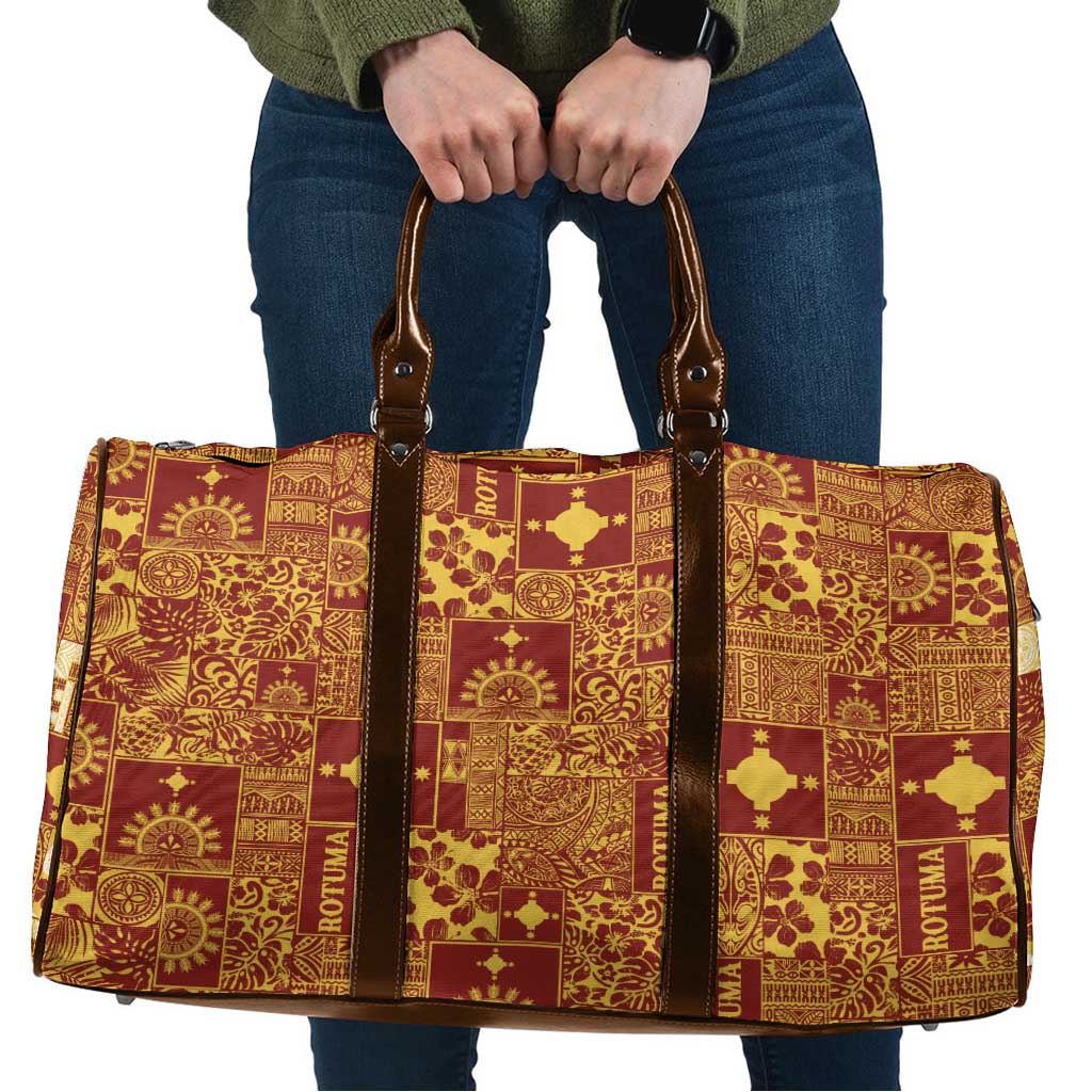 Rotuma Faiakse'ea 'e Kirisimasi Travel Bag Pacific Patchwork Xmas Vibes LT9 Red - Polynesian Pride