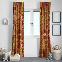 Rotuma Faiakse'ea 'e Kirisimasi Window Curtain Pacific Patchwork Xmas Vibes - Polynesian Pride