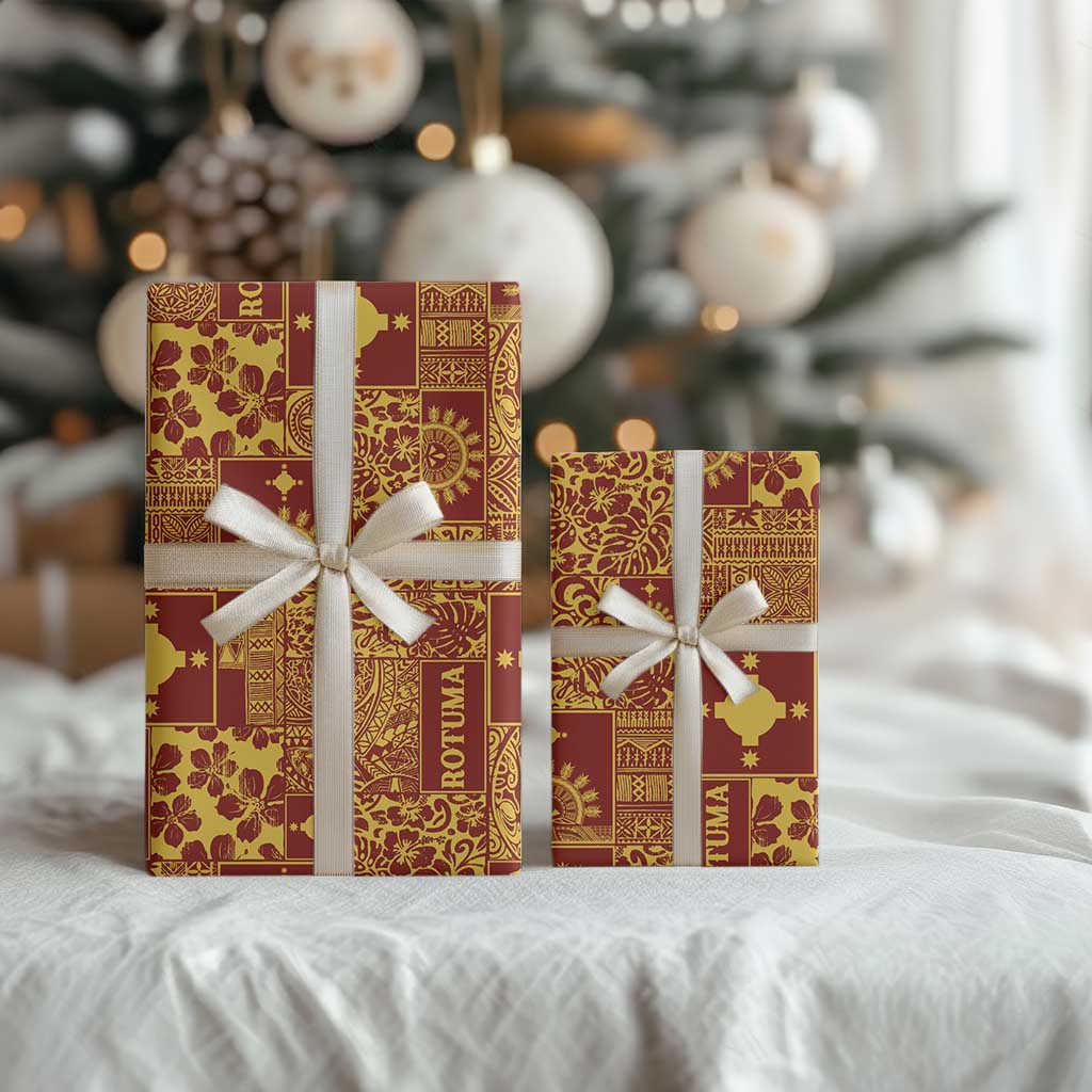 Rotuma Faiakse'ea 'e Kirisimasi Wrapping Paper Pacific Patchwork Xmas Vibes - Polynesian Pride