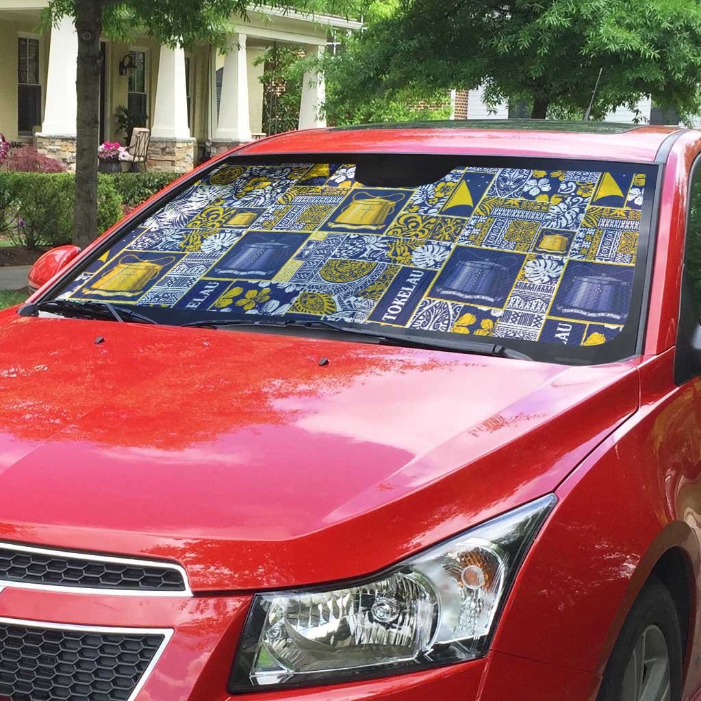 Tokelau Manuia te Kilihimahi Auto Sun Shade Pacific Patchwork Xmas Vibes LT9 - Polynesian Pride
