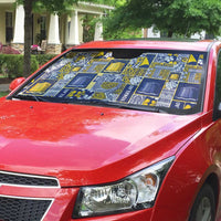 Tokelau Manuia te Kilihimahi Auto Sun Shade Pacific Patchwork Xmas Vibes LT9 - Polynesian Pride