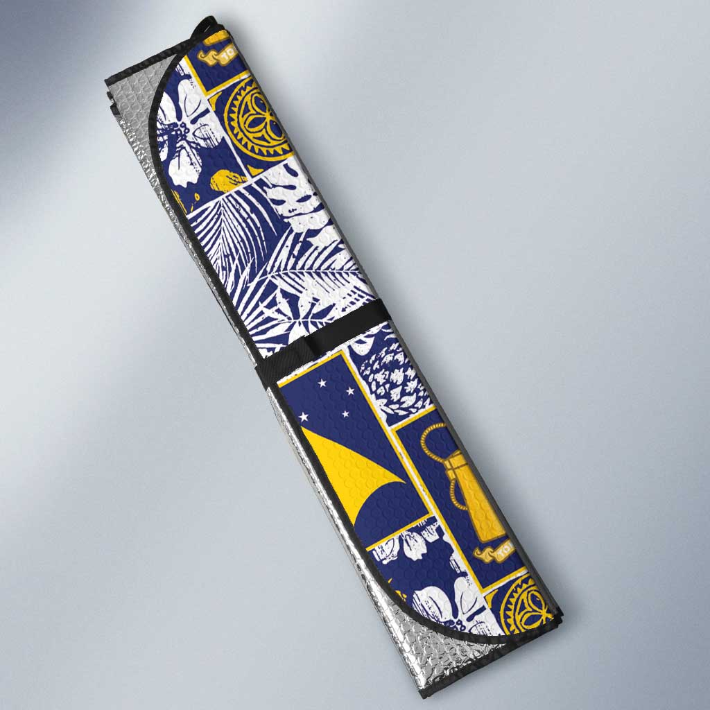 Tokelau Manuia te Kilihimahi Auto Sun Shade Pacific Patchwork Xmas Vibes LT9 - Polynesian Pride