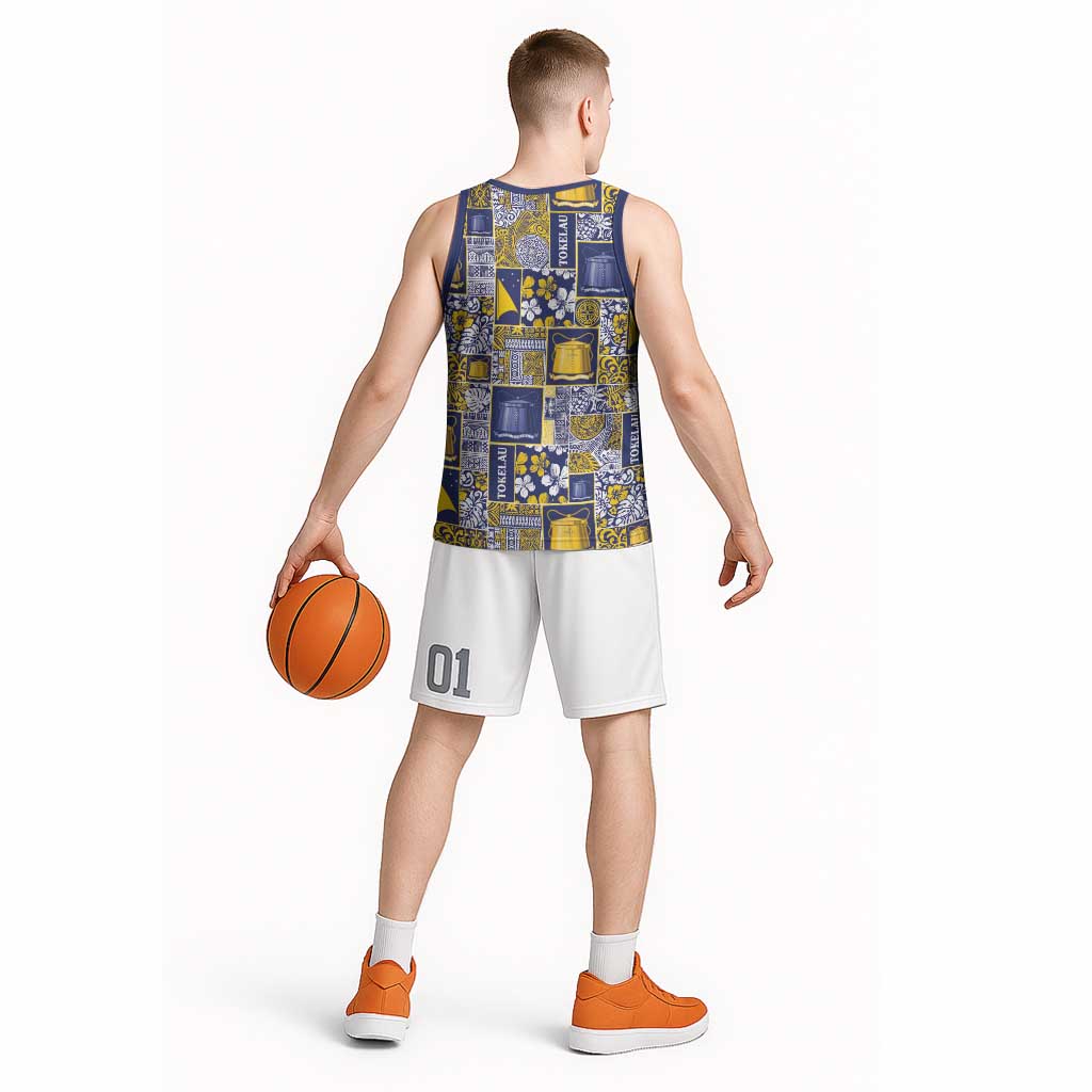 Tokelau Manuia te Kilihimahi Basketball Jersey Pacific Patchwork Xmas Vibes LT9 - Polynesian Pride