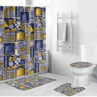 Tokelau Manuia te Kilihimahi Bathroom Set Pacific Patchwork Xmas Vibes LT9 Bathroom Set (4 pcs) Blue - Polynesian Pride