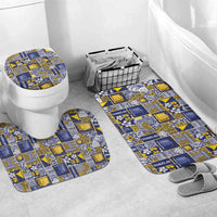 Tokelau Manuia te Kilihimahi Bathroom Set Pacific Patchwork Xmas Vibes LT9 Mat Set Only (3 pcs) One Size Blue - Polynesian Pride