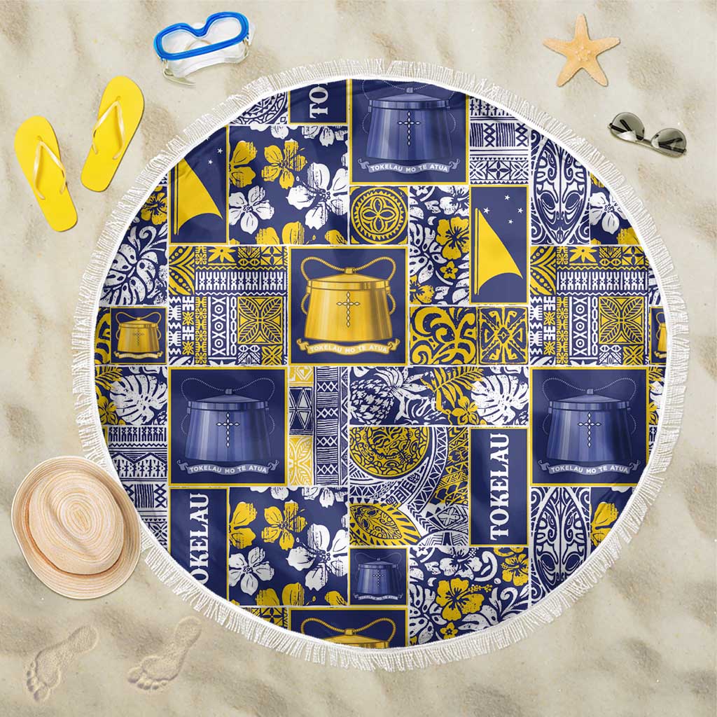 Tokelau Manuia te Kilihimahi Beach Blanket Pacific Patchwork Xmas Vibes LT9 One Size 150cm Blue - Polynesian Pride
