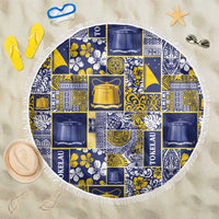 Tokelau Manuia te Kilihimahi Beach Blanket Pacific Patchwork Xmas Vibes LT9 One Size 150cm Blue - Polynesian Pride