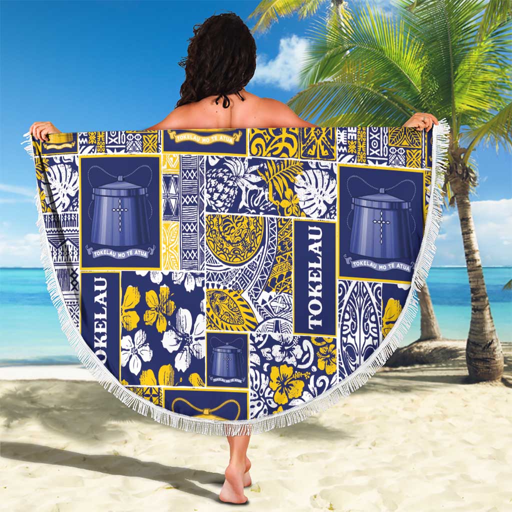 Tokelau Manuia te Kilihimahi Beach Blanket Pacific Patchwork Xmas Vibes LT9 - Polynesian Pride