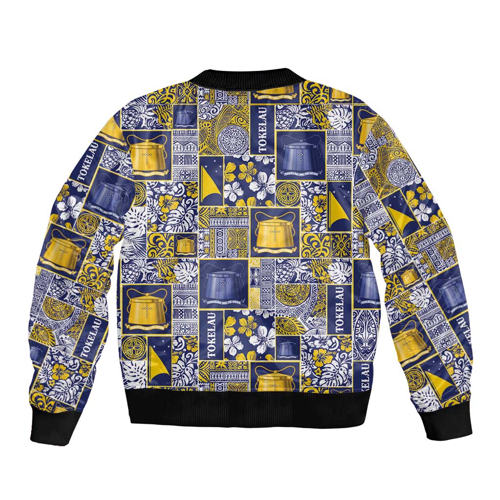 Tokelau Manuia te Kilihimahi Bomber Jacket Pacific Patchwork Xmas Vibes LT9 - Polynesian Pride