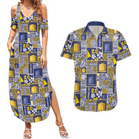 Tokelau Manuia te Kilihimahi Couples Matching Summer Maxi Dress and Hawaiian Shirt Pacific Patchwork Xmas Vibes - Polynesian Pride
