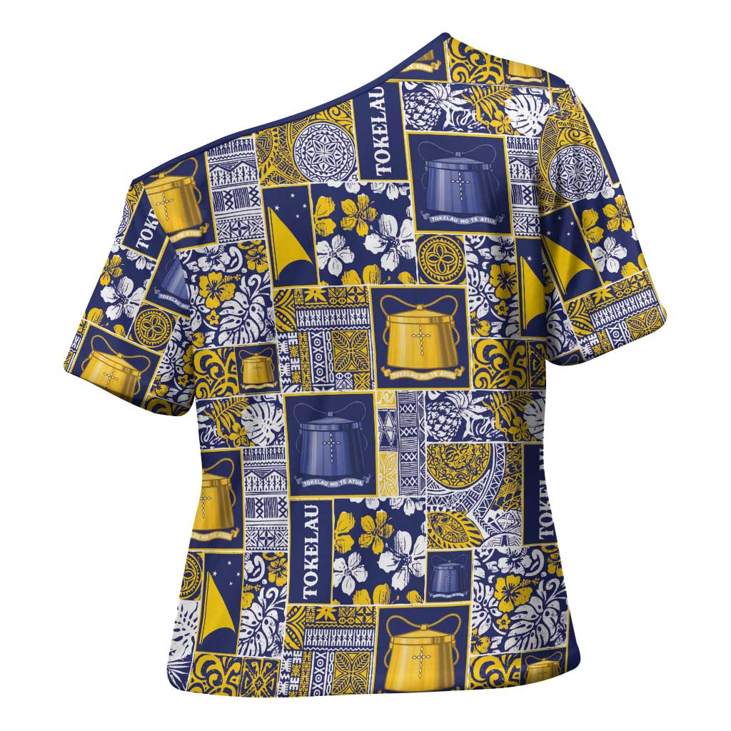 Tokelau Manuia te Kilihimahi Cross Shoulder Shirt Pacific Patchwork Xmas Vibes - Polynesian Pride